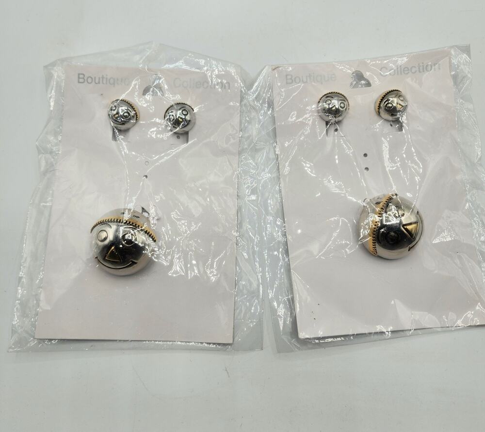 Lot of 2 Pendant Broach Clip-on Earrings Set Halloween New #OD